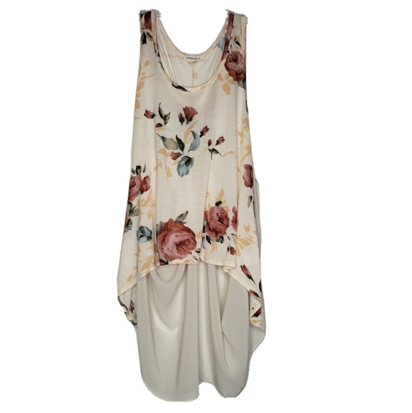 Painted Threads Tank Top Size Medium Floral Open Draped Back Details - Picture 3 of 8